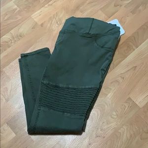 Isabel Maternity moto jegging - Olive Green